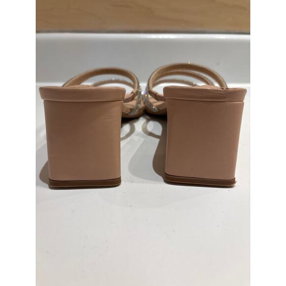 STEVE MADDEN Hanya Starie Rhinestone Block Heel Sandals Strappy Prom Formal 8 - Picture 4 of 6